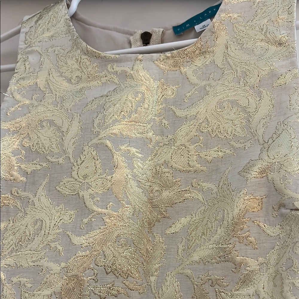 Pim + Larkin Size Medium Gold Peplum Top - Picture 17 of 17